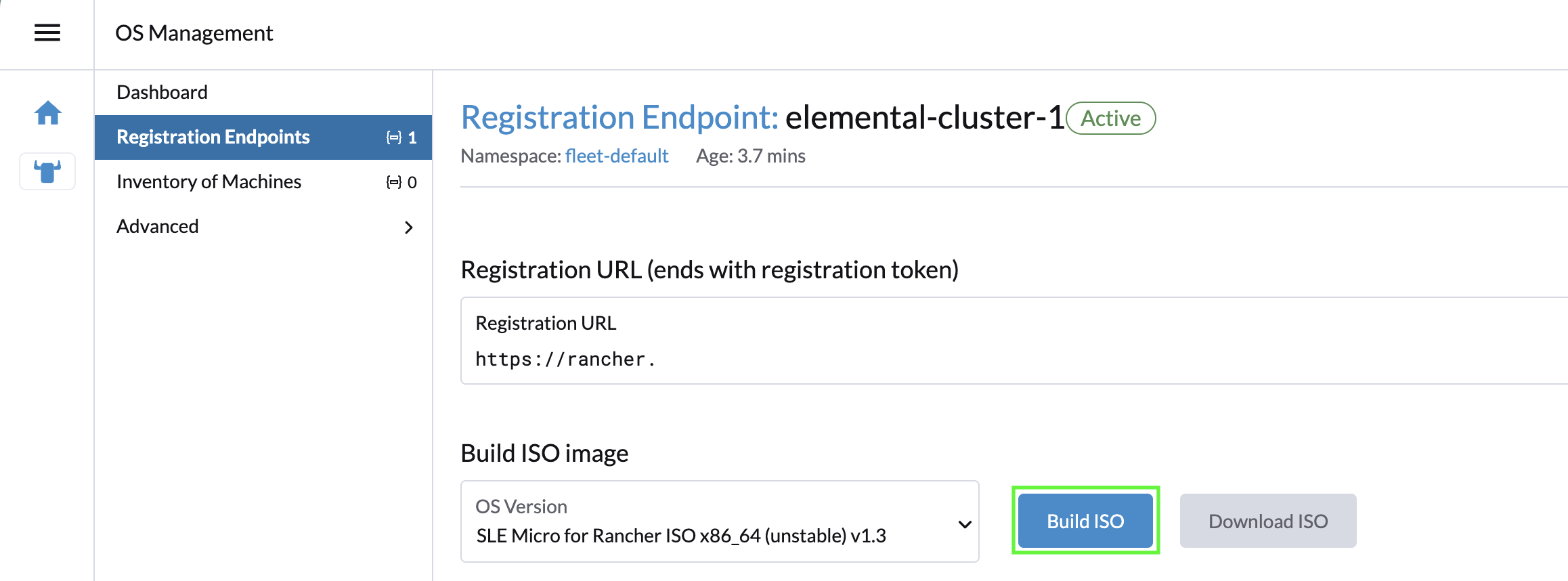 Build ISO in Registration Endpoints